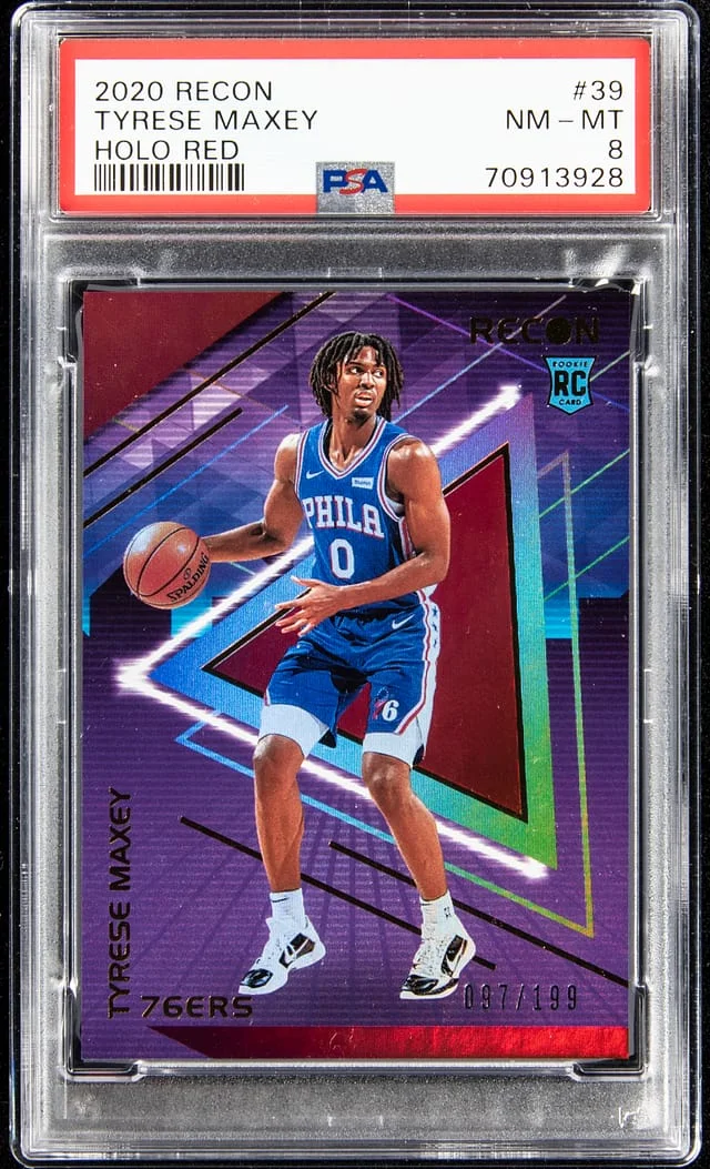 2020 Recon Tyrese Maxey Holo Red #39 card image
