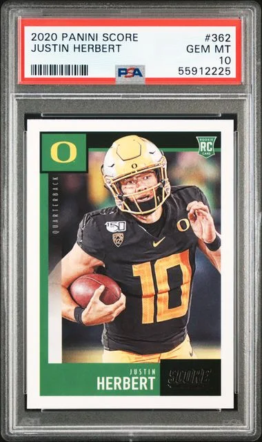 2020 Score Justin Herbert #362 card image