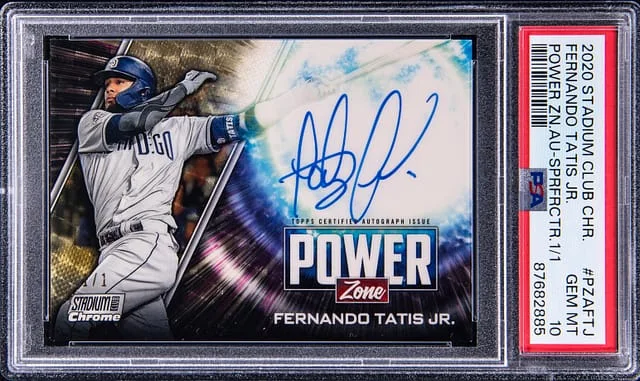 2020 Stadium Club Fernando Tatis Jr. Chrome Power Zone Autograph Superfractor 1/1 #PZAFTJ card image