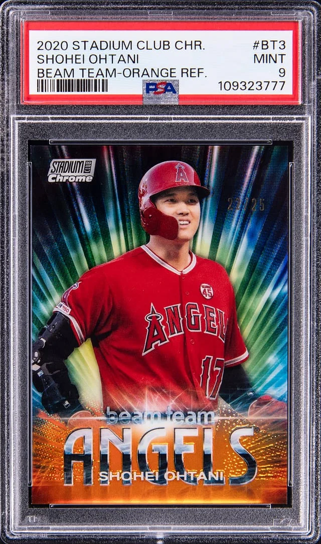 2020 Stadium Club Shohei Ohtani Chrome Beam Team-Orange Refractor #BT3 card image