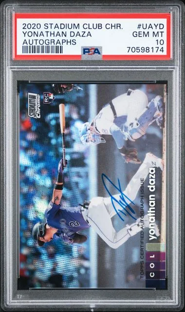 2020 Stadium Club Yonathan Daza Chrome Autographs #UAYD card image