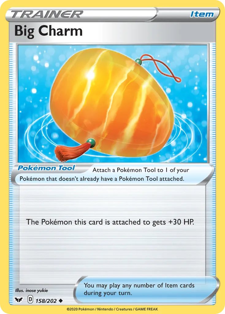 2020 Sword & Shield Big Charm Uncommon #158/202 Uncommon card image