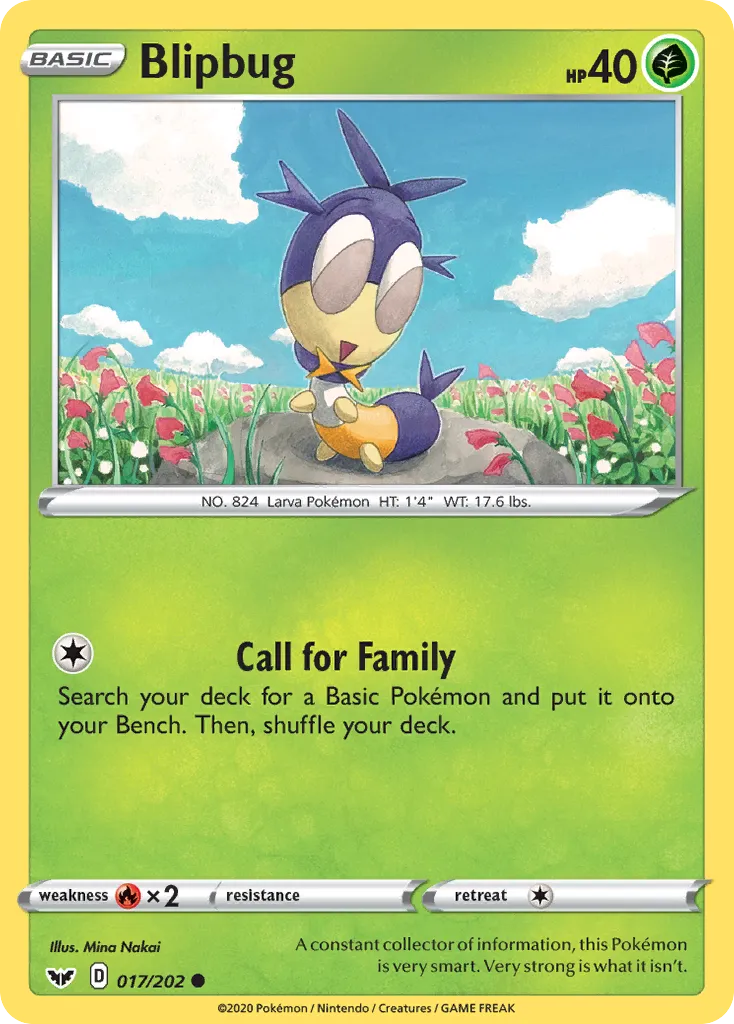 2020 Sword & Shield Blipbug Common #016/202 Common card image
