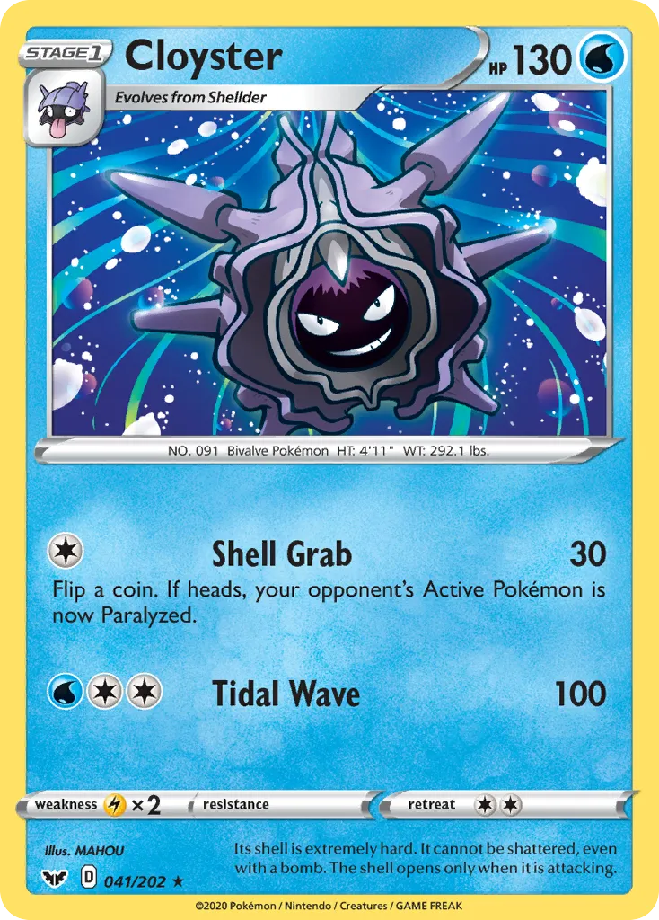 2020 Sword & Shield Cloyster Rare #041/202 Rare card image