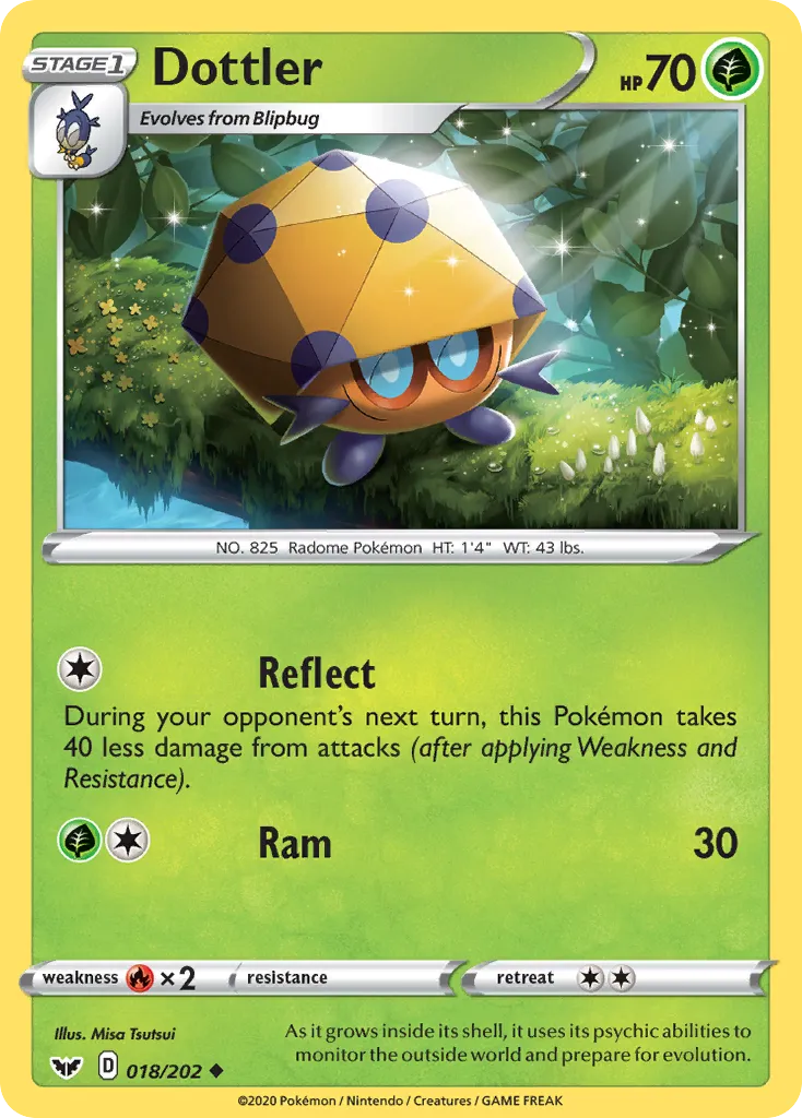 2020 Sword & Shield Dottler Uncommon #018/202 Uncommon card image