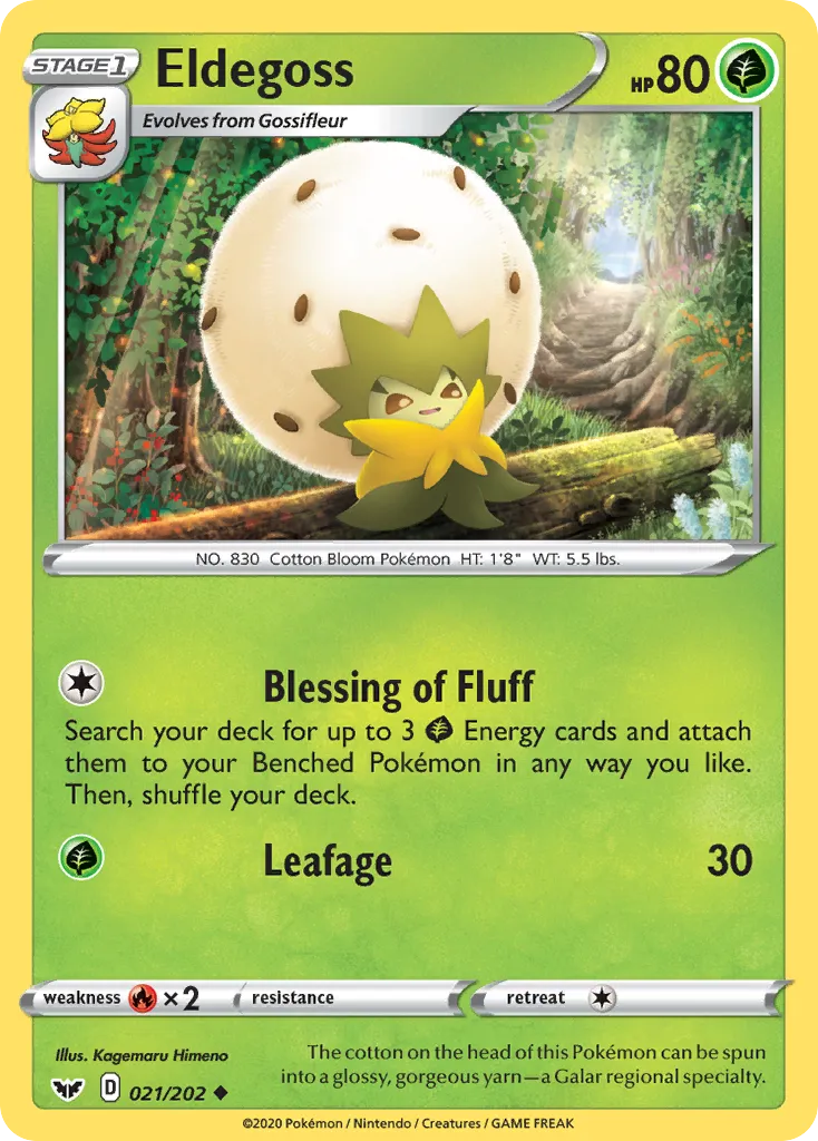 2020 Sword & Shield Eldegoss Uncommon #021/202 Uncommon card image