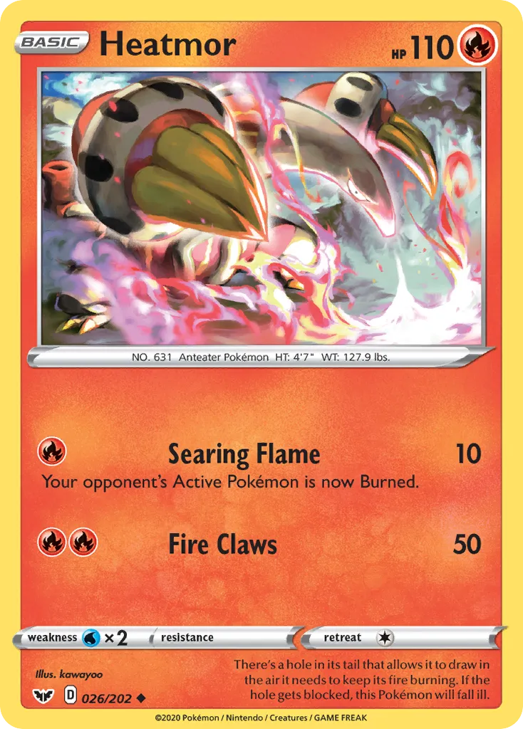 2020 Sword & Shield Heatmor Uncommon #026/202 Uncommon card image