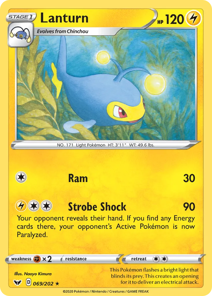 2020 Sword & Shield Lanturn Rare #069/202 Rare card image