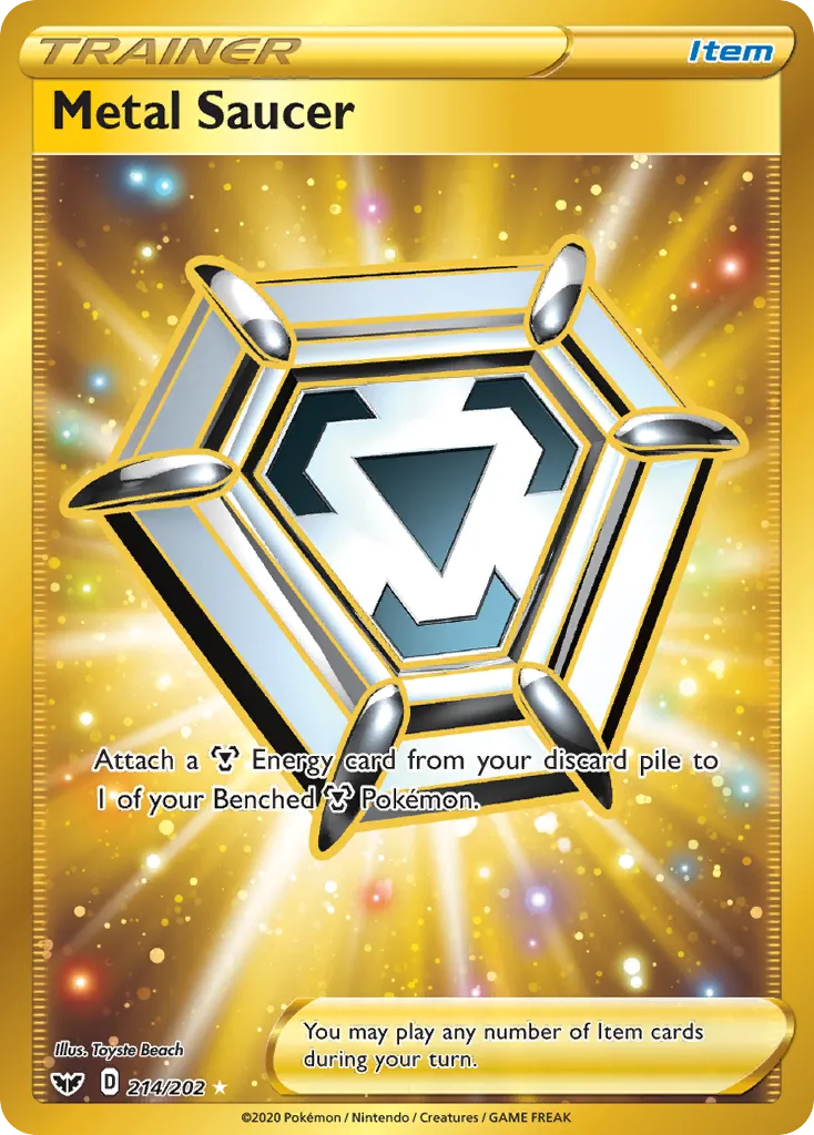 2020 Sword & Shield Metal Saucer #214/202 Rare Secret card image