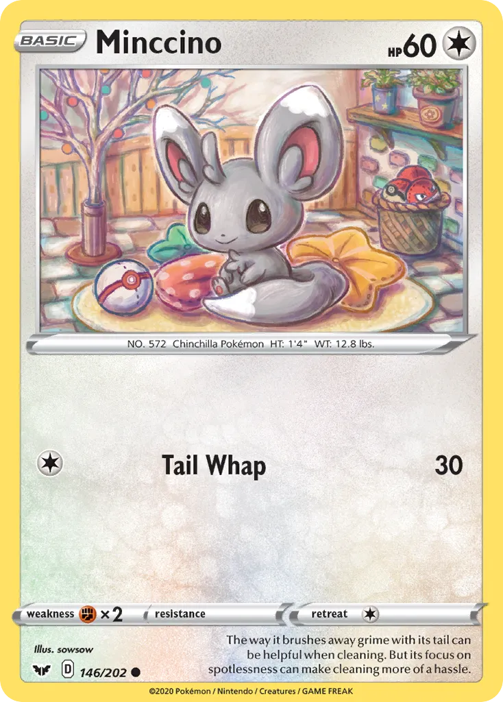 2020 Sword & Shield Minccino #146/202 Common card image