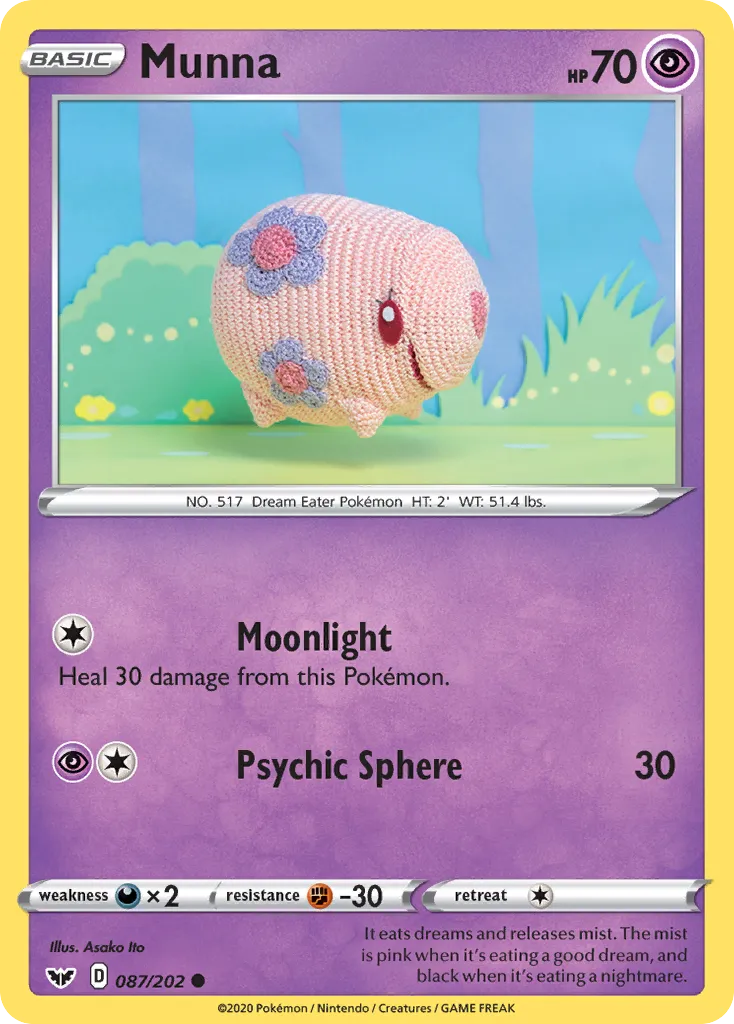 2020 Sword & Shield Munna Common #087/202 Common card image