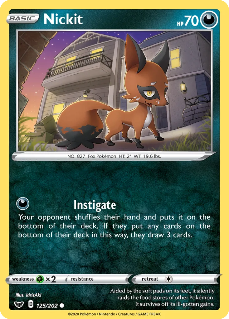 2020 Sword & Shield Nickit Common #125/202 Common card image
