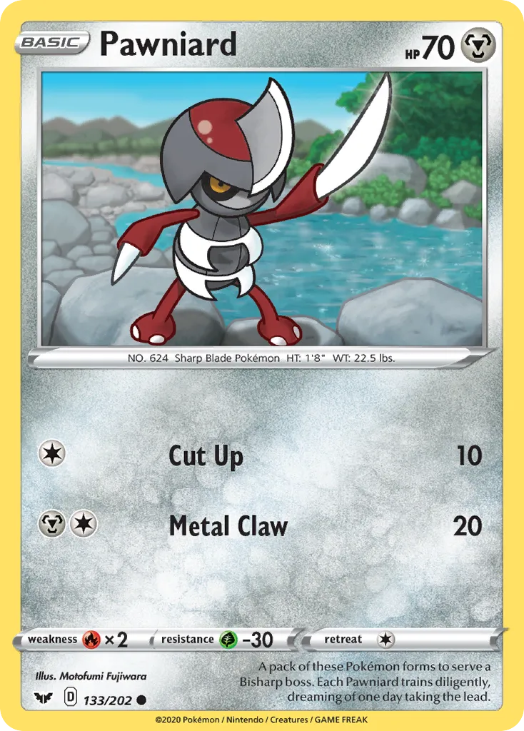 2020 Sword & Shield Pawniard Common #133/202 Common card image