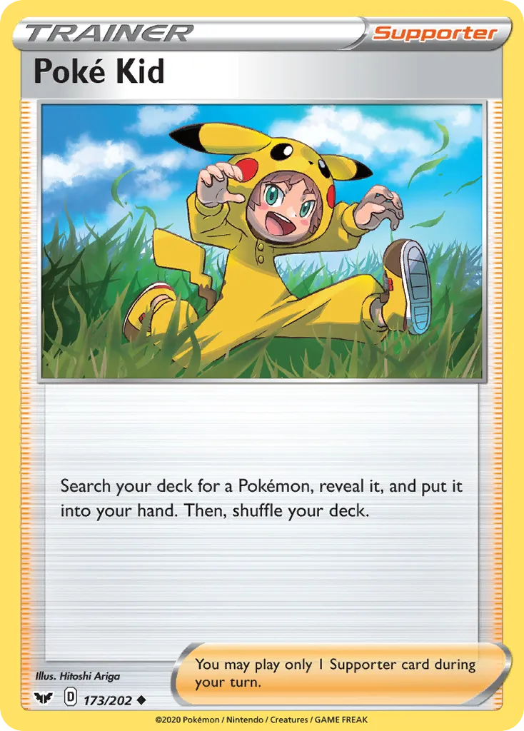 2020 Sword & Shield Poké Kid Uncommon #173/202 Uncommon card image