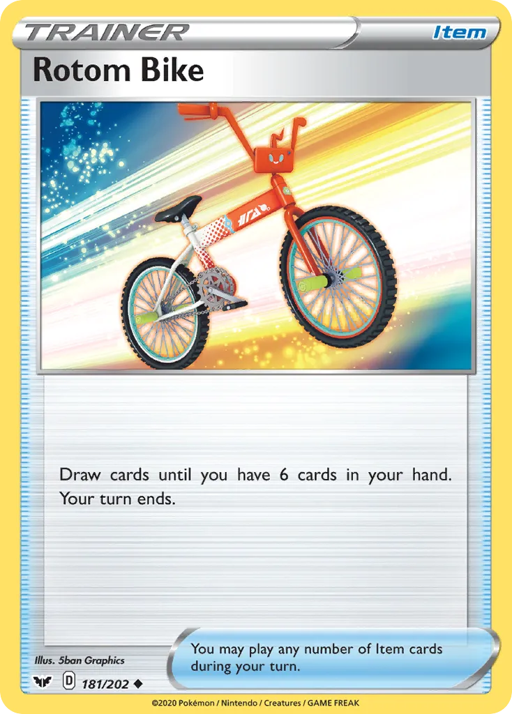 2020 Sword & Shield Rotom Bike #181/202 Uncommon card image