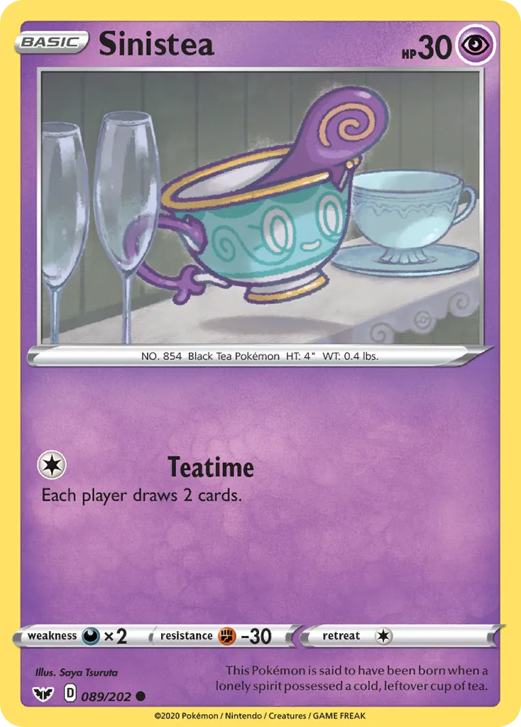 2020 Sword & Shield Sinistea Common #089/202 Common card image