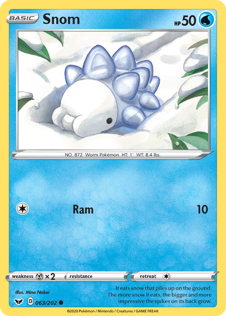 2020 Sword & Shield Snom Common #063/202 Common card image