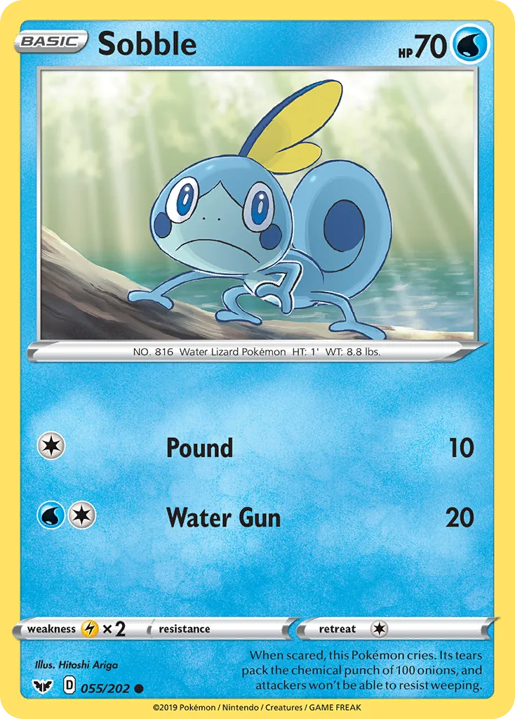 2020 Sword & Shield Sobble #055/202 Common card image