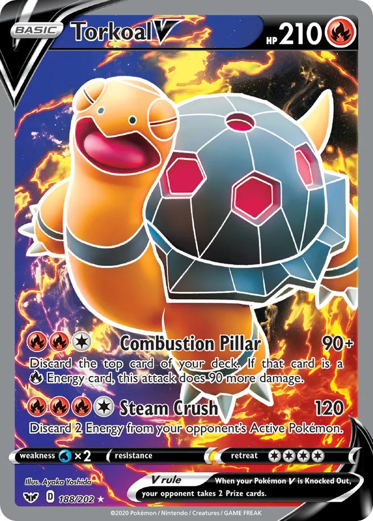 2020 Sword & Shield Torkoal V #024/202 Rare Holo V card image