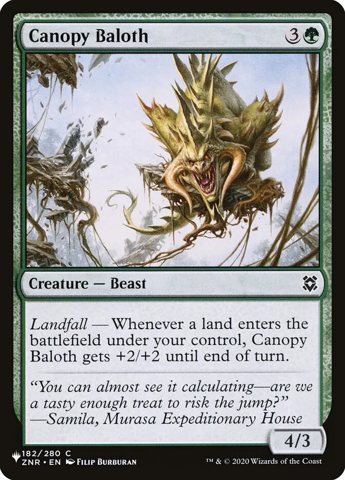 2020 The List Canopy Baloth common #ZNR-182 unlisted card image