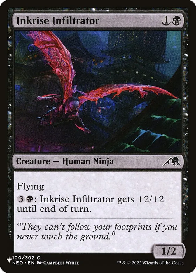 2020 The List Inkrise Infiltrator common #NEO-100 unlisted card image