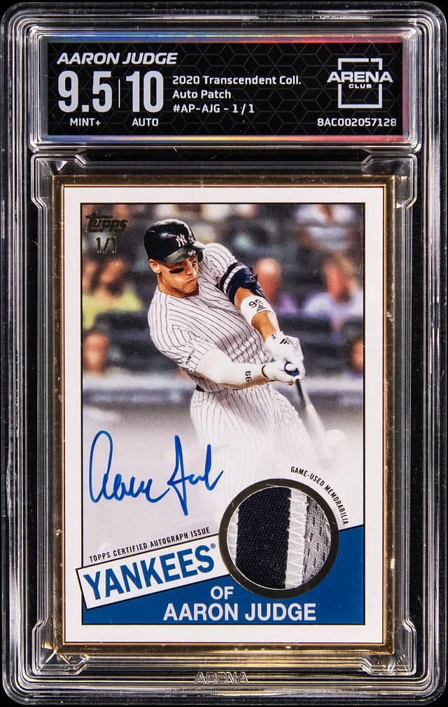 2020 Topps Aaron Judge Transcendent Collection Autograph Relic #AP-AJG card image