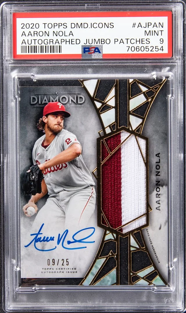 2020 Topps Aaron Nola Diamonds Autograph Jumbo Patches #AJP-AN card image