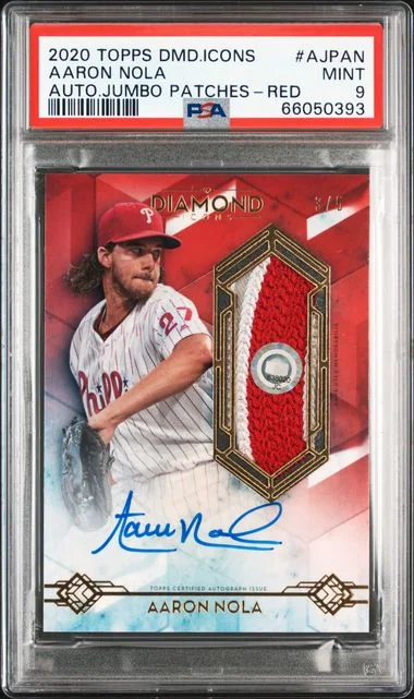 2020 Topps Aaron Nola Diamond Icons Autographed Jumbo Patches #AJPAN card image