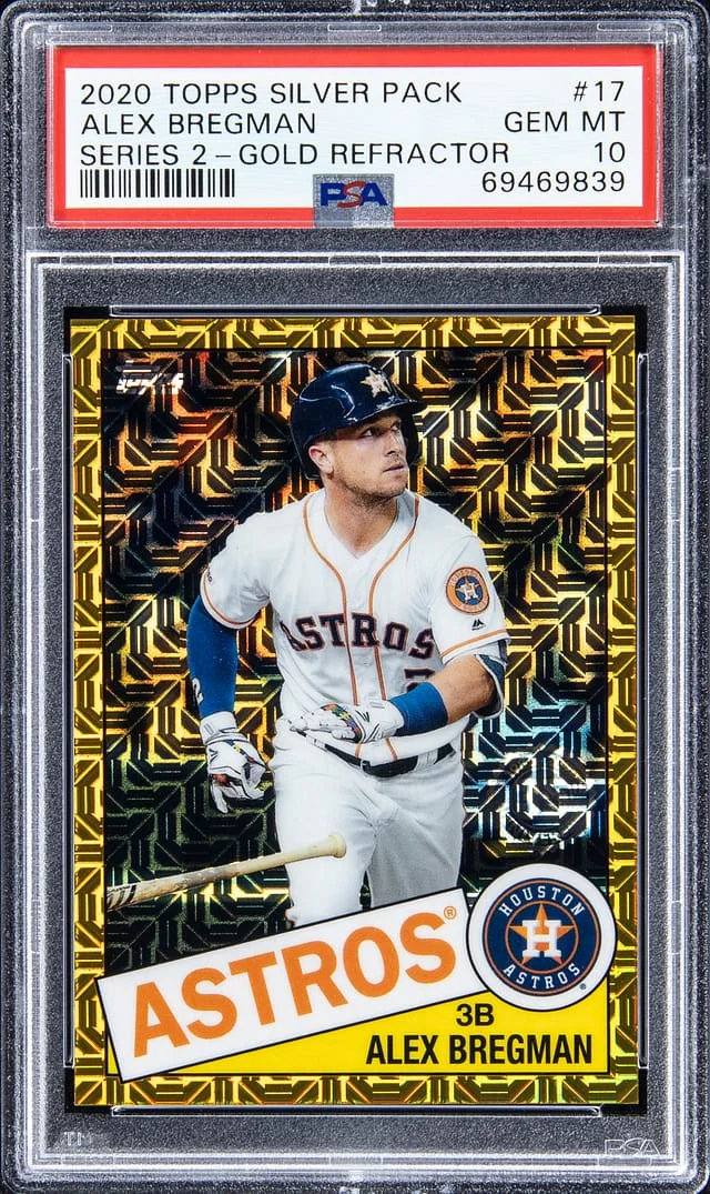 2020 Topps Alex Bregman Silver Pack Series 2 Gold Refractor #17 card image