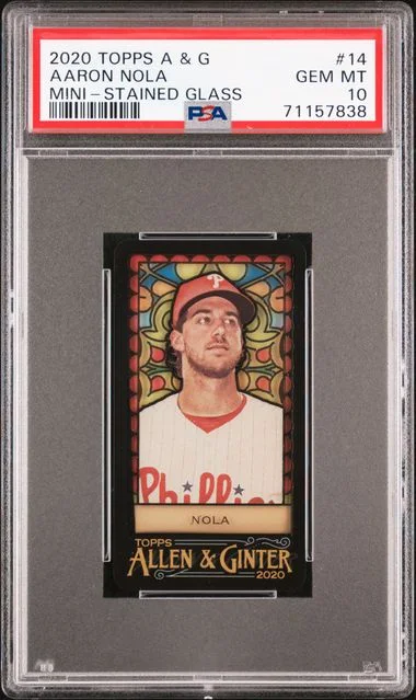 2020 Topps Allen & Ginter Aaron Nola Mini-Stained Glass #14 card image