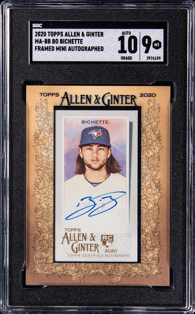 2020 Topps Allen & Ginter Bo Bichette Framed Mini Autograph #MA-BB card image