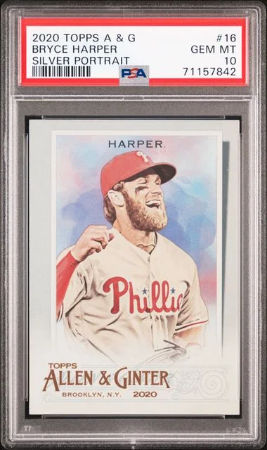 2020 Topps Allen & Ginter Bryce Harper Silver Portrait #16 card image