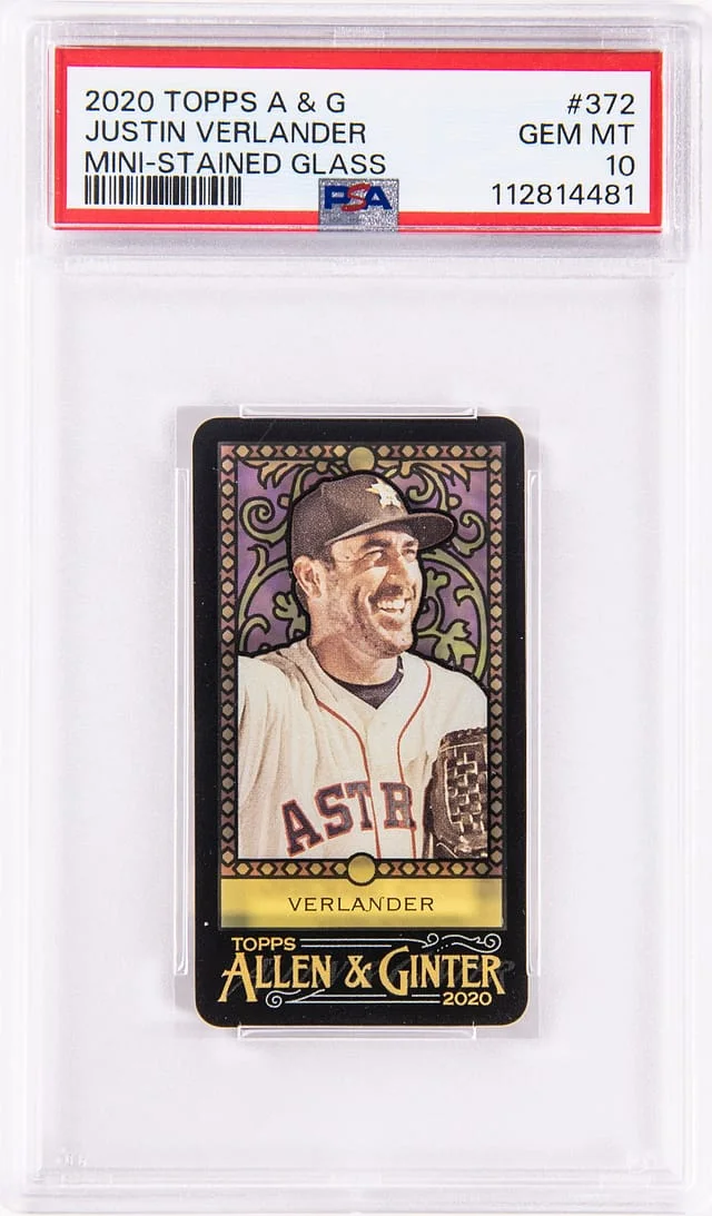 2020 Topps Allen & Ginter Justin Verlander Mini-Stained Glass #372 card image