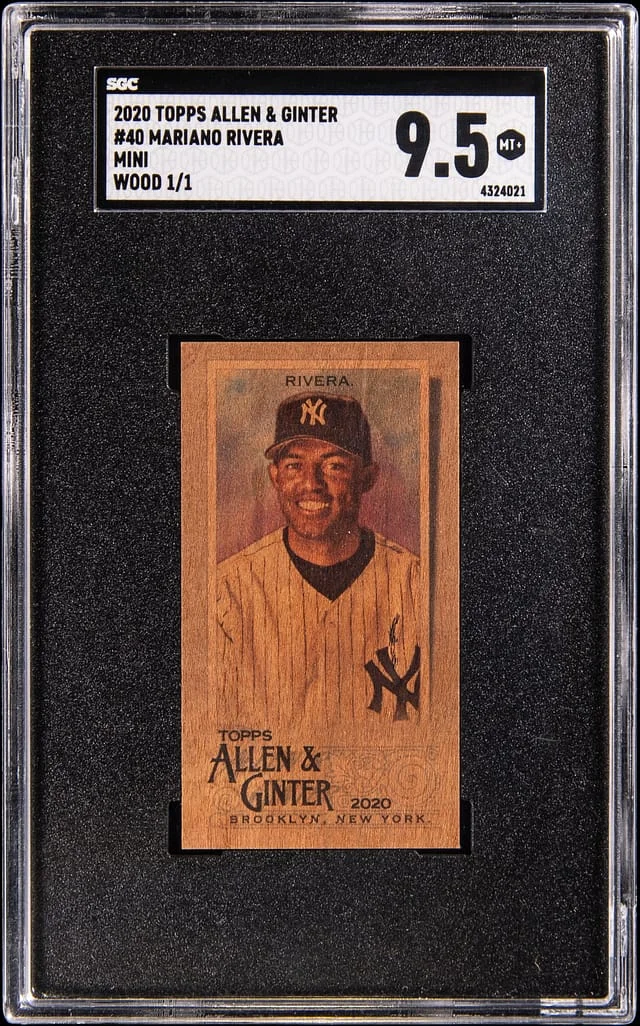 2020 Topps Allen & Ginter Mariano Rivera Mini Wood #40 card image