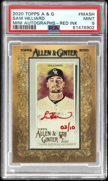 2020 Topps Allen & Ginter Sam Hilliard Mini Autographs Red Ink #MASH card image