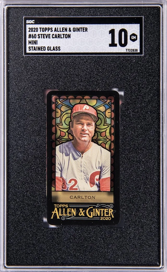 2020 Topps Allen & Ginter Steve Carlton Mini Stained Glass #60 card image