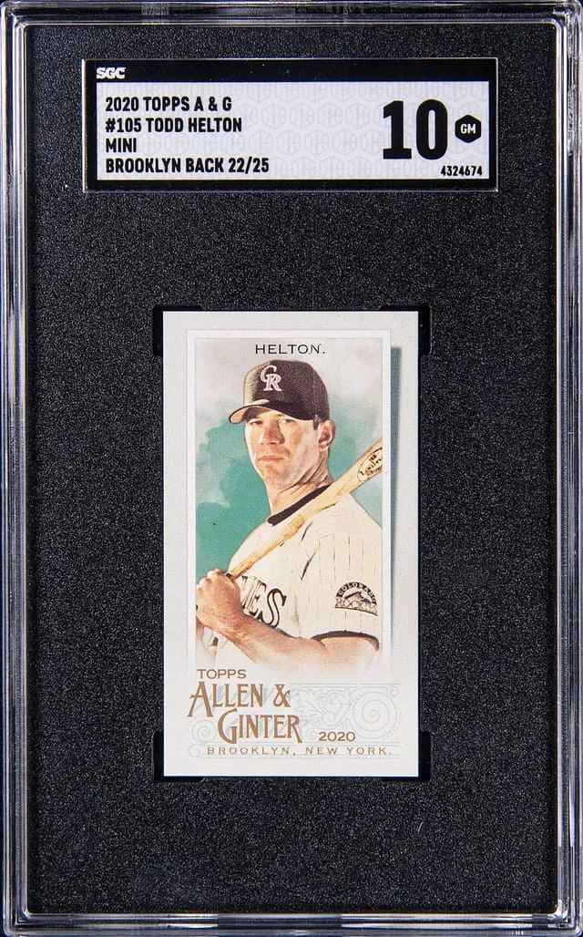 2020 Topps Allen & Ginter Todd Helton Brooklyn Back Mini #105 card image