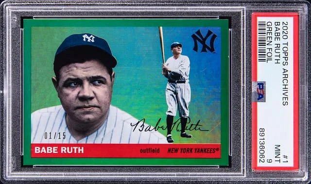 2020 Topps Archives Babe Ruth Green Foil #1 card image