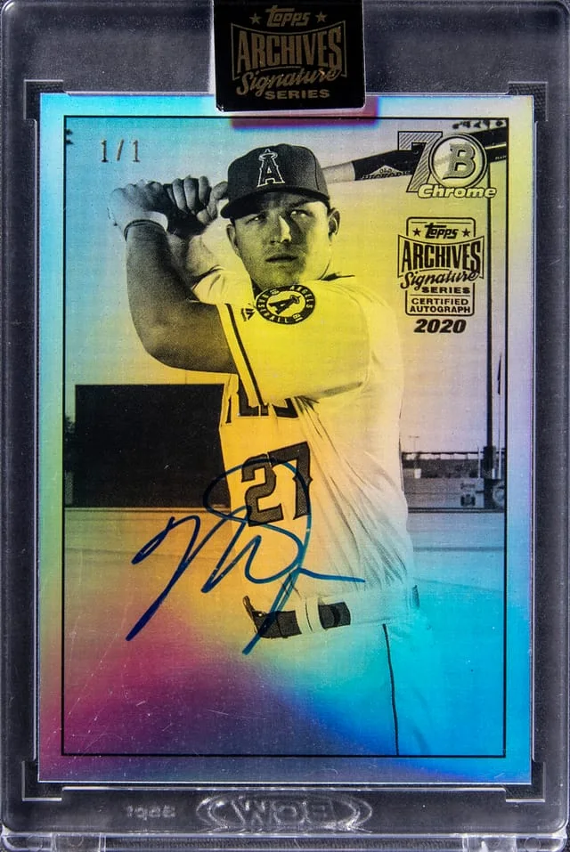 2020 Topps Archives Signature Series Mike Trout 2017 Bowman '48 Bowman Chrome #48B-MT card image