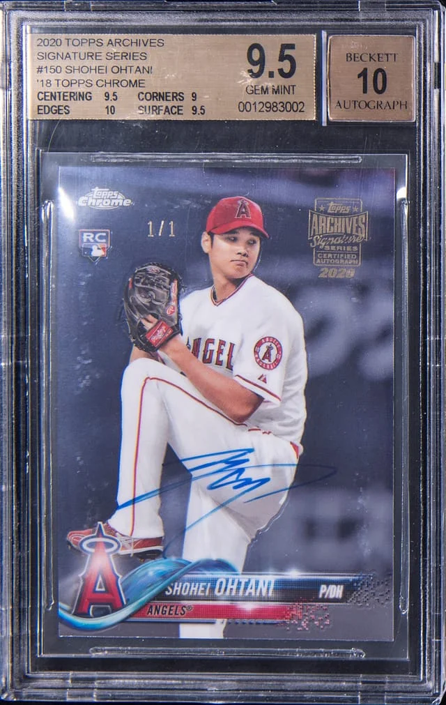 2020 Topps Archives Signature Series Shohei Ohtani 18 Topps Chrome #150 card image