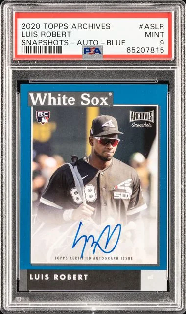 2020 Topps Archives Snapshots Luis Robert Autograph-Blue #AS-LR card image