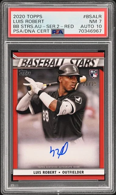 2020 Topps Baseball Luis Robert Stars Autographs Series 2-Red #BSALR card image