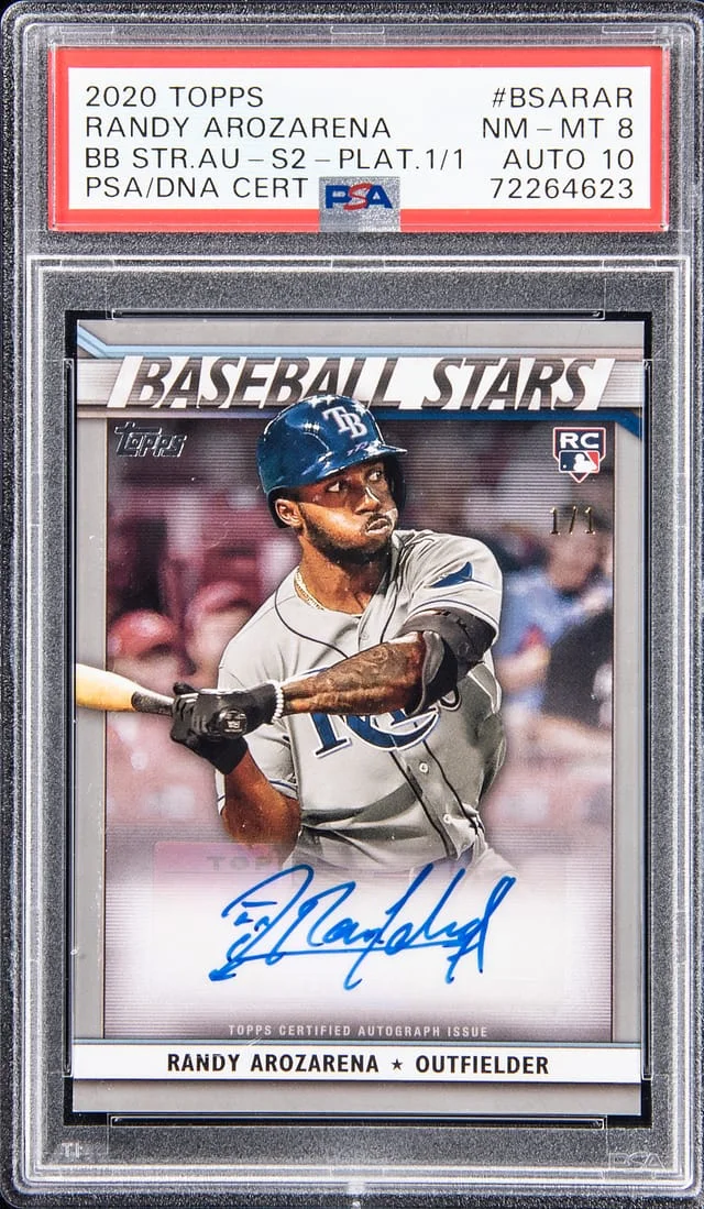 2020 Topps Baseball Randy Arozarena Stars Autograph Series 2 Platinum #BSA-RAR card image