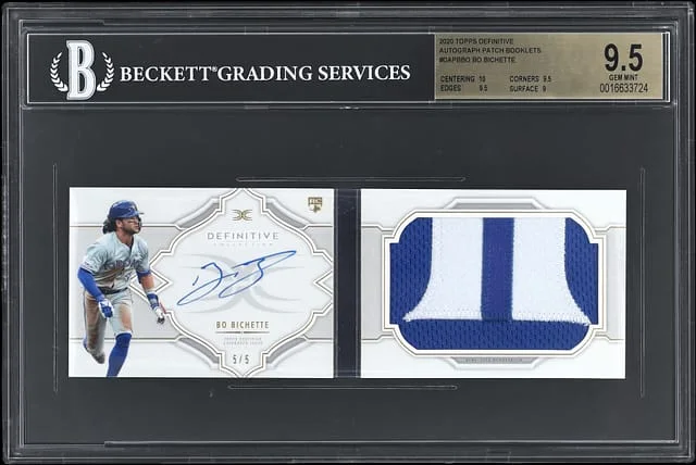 2020 Topps Bo Bichette Definitive Collection Autograph Patch Booklets #DAPBBO card image