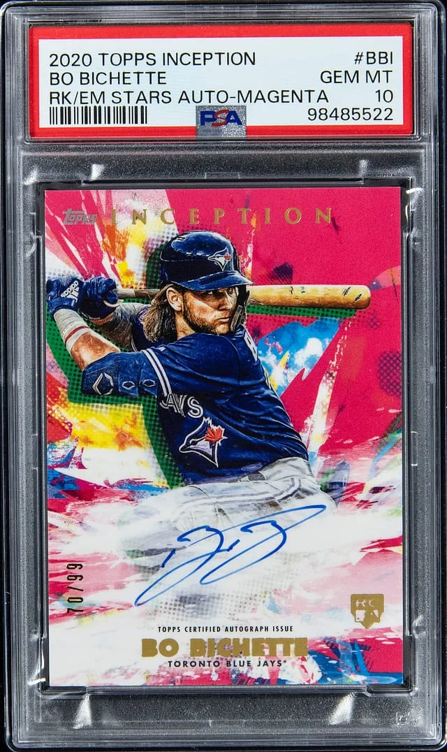 2020 Topps Bo Bichette Inception Rookies & Emerging Stars Autograph Magenta #RESA-BBI card image