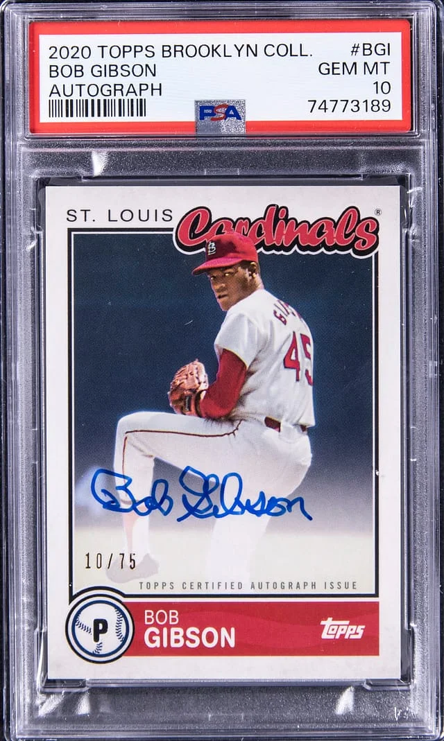 2020 Topps Bob Gibson Brooklyn Collection Autograph #BGI card image