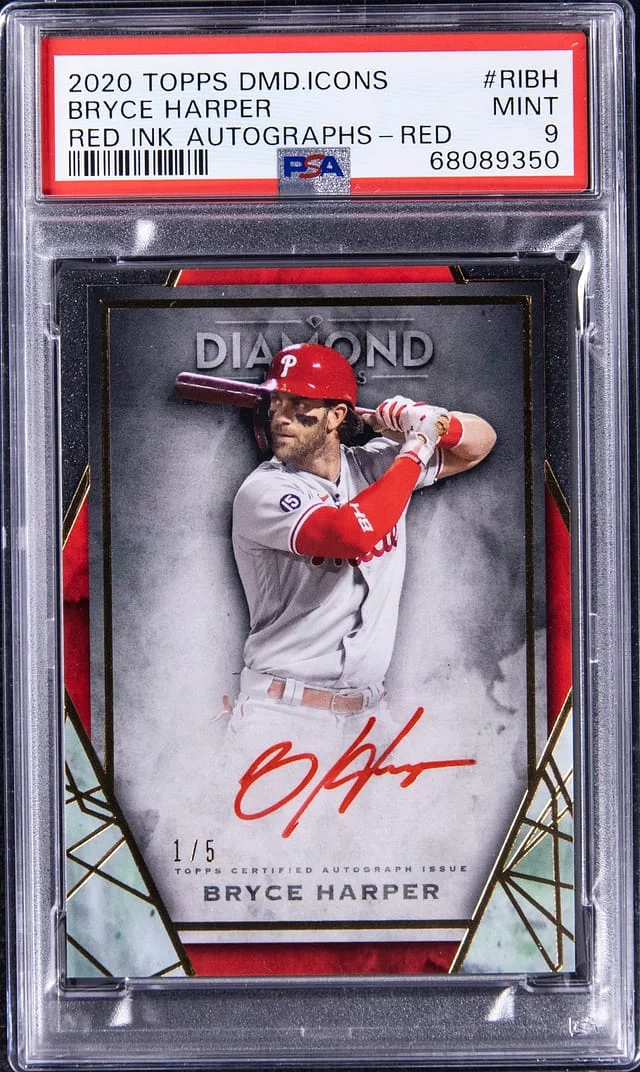 2020 Topps Bryce Harper Diamond Icons Red Ink Autographs #RIBH card image