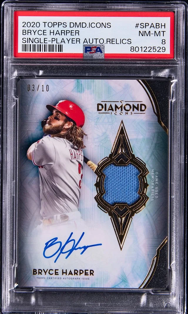 2020 Topps Bryce Harper Diamond Icons Single-Player Autograph Relic #SPA-BH card image