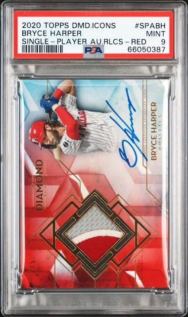 2020 Topps Bryce Harper Diamond Icons Single-Player Autographed Relics #SPABH card image