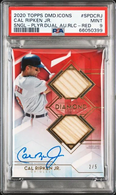2020 Topps Cal Ripken Jr. Diamond Icons Single-Player Dual Autographed Relics #SPDCRJ card image